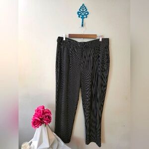 Hilary Radley Black & White Stripe Pull-On Pants Size XL